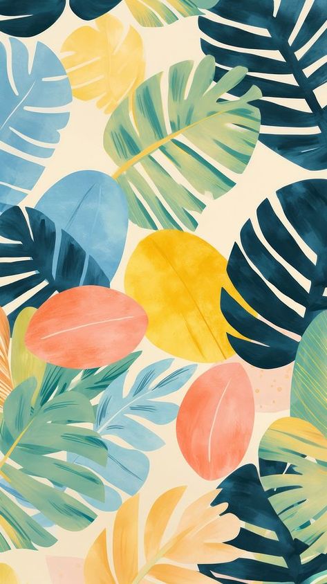 Tropical leaf patterned mobile wallpaper, digital art illustration. AI generated Image by rawpixel. | premium image by rawpixel.com / Boom Iphone Wallpaper Jungle, Tropical Iphone Wallpaper, Jungle Frame, Wallpaper Fofo, Minimalist Iphone Wallpaper, Wallpaper Jungle, Iphone Wallpaper Cute, Wallpaper Digital Art, Tropical Illustration