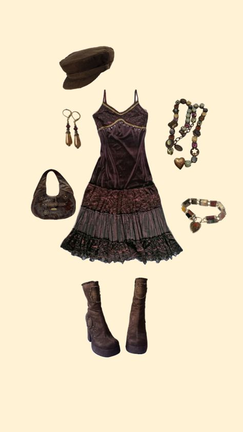 outfit inspo!! ~ 🤎🌙 #outfitinspo #inspo #outfit #brownaesthetic #brown #fairy #fairyoutfit #earthy #earthyvibe #autumn #autumnvibe #fall #fallvibes #grunge #fyp #shuffle #pinterest #fairycore #brownacademia Shuffle Pinterest, Grunge Fairycore Outfits, Fairycore Outfit, Brown Fairy, Cute Grunge, Fairy Outfit, Alt Outfits, Earthy Outfits, Autumn Fits