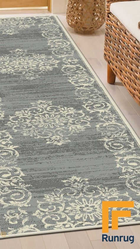 Hallway Runners Ideas, Grey Hallway, Hall Rug, Gray Runner Rug, Hallway Carpet Runners, Hallway Carpet, Rug Runners, Hall Rugs, Gray Rug