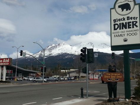 The base of Mt Shasta, California, Black Bear Diner. So much good food in an awesome setting! Mt Shasta California Things To Do, Mt Shasta California, Mt Shasta, Big Bear California Summer, Mount Shasta Spiritual, Mount Shasta California, Mount Shasta, Fashion Family, Black Bear