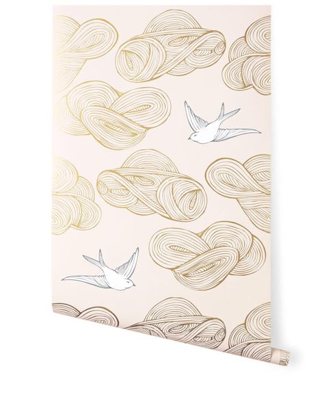 Swallow Wallpaper, Where To Buy Wallpaper, Daydream Wallpaper, Hygge And West, Julia Rothman, Pink Clouds Wallpaper, Hygge & West, Wallpaper Paper, Buy Wallpaper