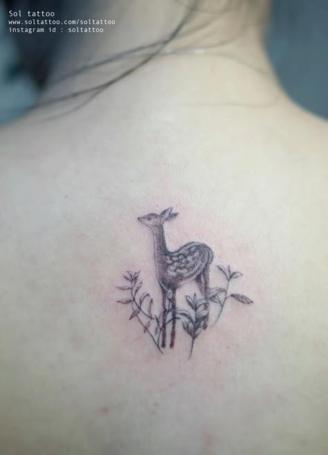 Fawn Tattoo, Twilight Tattoos, Doe Tattoo, Bunny Tattoos, Deer Tattoo, Small Pretty Tattoos, Doodle Tattoo, Hand Poked Tattoo, Dainty Tattoos