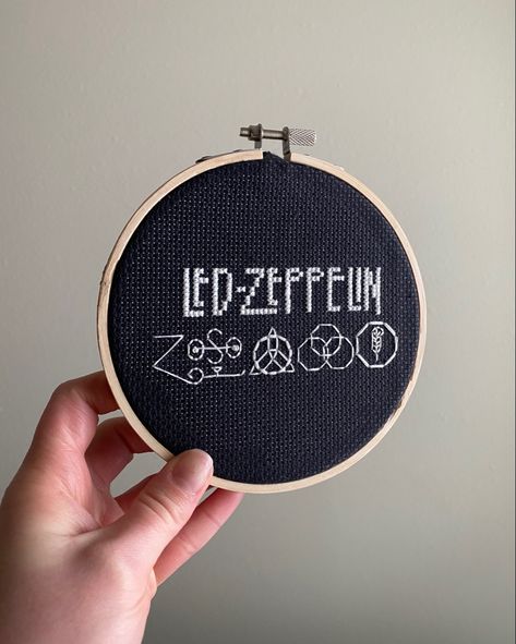 Led Zeppelin Cross Stitch, Led Zeppelin Symbols, Led Zeppelin Art, Stitching Ideas, Nov 2, Embroidery Ideas, Led Zeppelin, Zeppelin, Super Simple