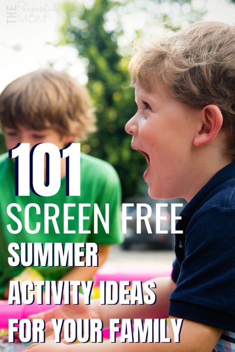 Screen Free Summer, Screen Free Kids, Free Summer Activities, Free Activities For Kids, Screen Free Activities, Fun Summer Activities, Activities For Adults, Screen Free, Summer Activities For Kids