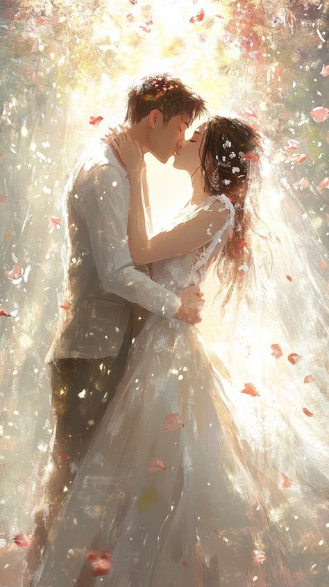 The divine kiss shared in their wedding is not just a fleeting moment, but a sacred promise — a vow to love, honor, and cherish each other for a lifetime, with hearts intertwined and souls forever united in divine harmony.