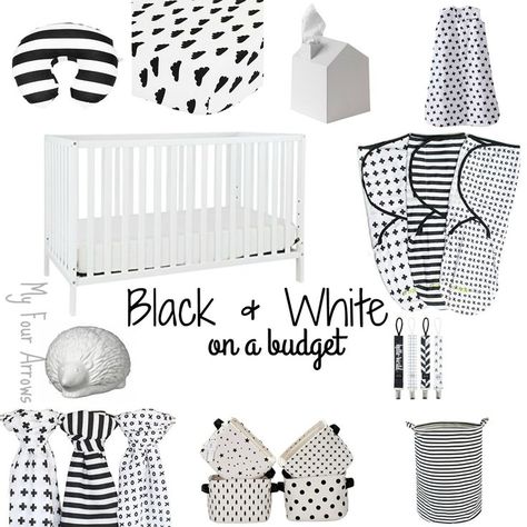 Black And White Nursery Boy, Black And White Baby Nursery, Monochrome Nursery Decor, Black White Nursery, Black And White Nursery, Baby Wall Decor, Monochrome Nursery, Baby Nursery Inspiration, Baby Nursery Neutral