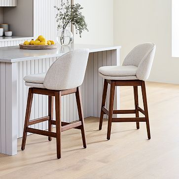 Wayne Swivel Armless Bar & Counter Stools Counter Stools With Backs, Cool Bar Stools, Bar Stools Kitchen Island, Counter Stools Backless, Bar Counter Stools, Modern Counter Stools, Stools For Kitchen Island, Bar Stools With Backs, Swivel Counter Stools