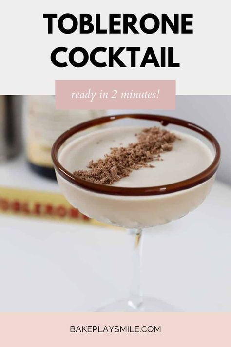 A delicious, creamy Toblerone Cocktail bursting with chocolate hazelnut flavour! Made with Kahlua, Baileys, Frangelico and cream, then sweetened with a drizzle of honey - this classic late-night cocktail will be ready to drink in just 2 minutes. #cocktail #toblerone #Baileys #Kahlua #Frangelico Frangelico Cocktail, Toblerone Cocktail, Swiss Chocolate Brands, Baileys Irish Cream Coffee, Club Cocktails, Popular Cocktail Recipes, Toblerone Chocolate, Irish Cream Coffee, Desserts In A Glass