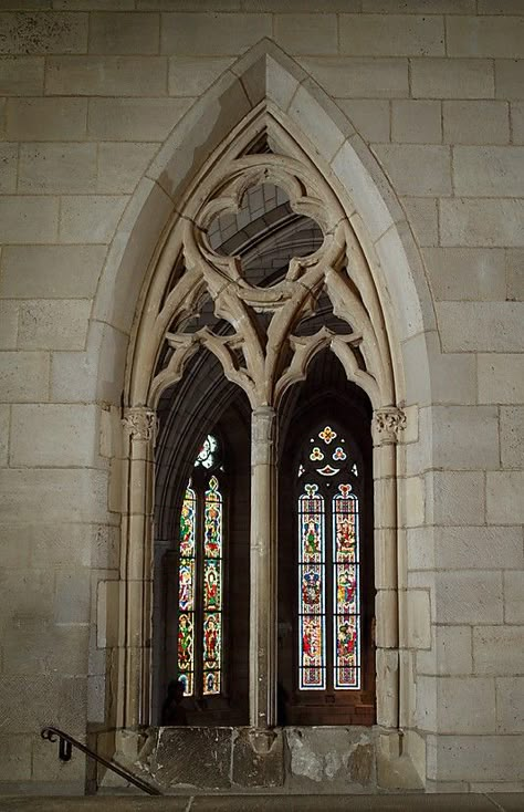 Double-Lancet Window, Also an example of foiling Toledo Cathedral, Ribbed Vault, Gothic Windows, Arch Architecture, Cathedral Windows, Gothic Church, Church Windows, Gothic Design, The Cloisters