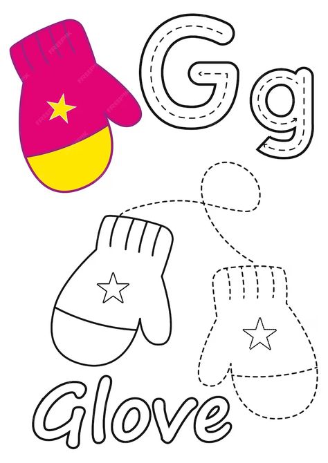 Premium Vector | Coloring pages of the glove and the letter g suitable for use in children's coloring books Vector Coloring Pages, Letter G Crafts, The Letter G, Preschool Craft, Letter G, Teacher Ideas, Pre School, Fall 2024, Vector Photo