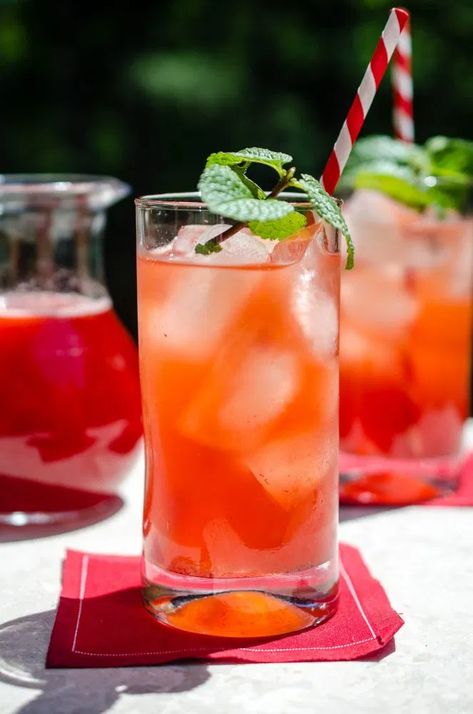 Strawberry Shrub aka “The Shelby” - Virginia Willis Strawberry Shrub, Shrub Drink, Best Mocktails, Shrub Recipe, Rotten Fruit, Strawberry Vodka, Prevent Food Waste, Water Kefir, Steel Magnolias