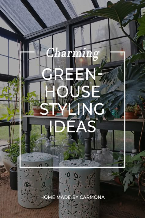 Whether you have a greenhouse or a sunroom, here are 15+ amazing greenhouse decorating ideas to make it magical! Sunroom Garden Ideas, Green House Decor Ideas, Planting Room, Greenhouse Decoration, Greenhouse Interiors Garden, Large Greenhouse Interior, Amazing Greenhouse, Sunroom Greenhouse Ideas, Solarium Decorating Ideas