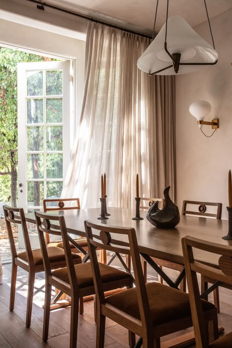 Bright Dining Room, Warm Neutral Paint Colors, Jake Arnold, Villa Toscana, Best Neutral Paint Colors, Whitney Cummings, Antique Dining Tables, Neutral Paint Color, Piano Room