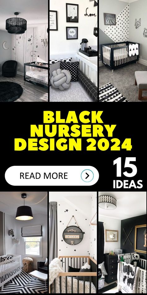 A gender-neutral palette takes center stage with the nursery room design's black theme for 2024, providing an adaptable backdrop for growth and imagination. Furnishing the space with a versatile black crib, accented by timeless colors like white and beige, the room promises to evolve along with your child. Black And White Modern Nursery, Gender Neutral Nursery Black Crib, Black Baby Room Nurseries, Black And White Nursery Ideas, Black And Cream Nursery, Black And Neutral Nursery, Black White And Grey Nursery, Black And Beige Nursery, Nursery With Black Furniture