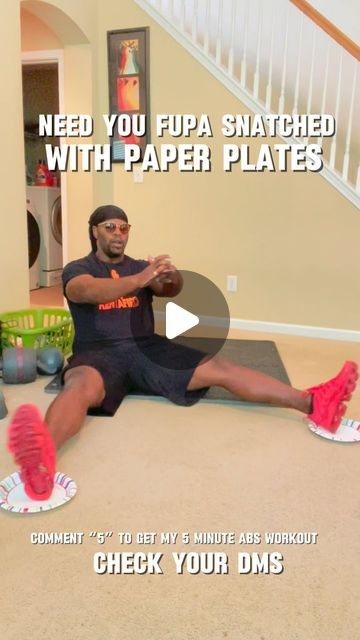 Kenya Crooks| Celebrity Trainer| Fupa Coach on Instagram: "🔥 Need your FUPA snatched from home? Grab 2 paper plates and try this KENYAFIED home abs workout! 💪  #HomeWorkout #AbsOfSteel #FUPA #Fitness #WorkoutFromHome #GetFit #BodyGoals #weightlosstips #HealthyLiving" Home Abs Workout, Stomach Workouts, 5 Minute Abs Workout, Cleaning Eating, Home Abs, Belly Fat Burner Workout, Pooch Workout, Quick Workouts, At Home Abs