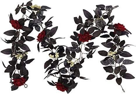 Silk Flower Garland, Hanging Flower Garland, Hanging Floral Decor, Rose Vine, Halloween Kunst, Artificial Garland, Hanging Vines, Halloween Garland, Rose Garland