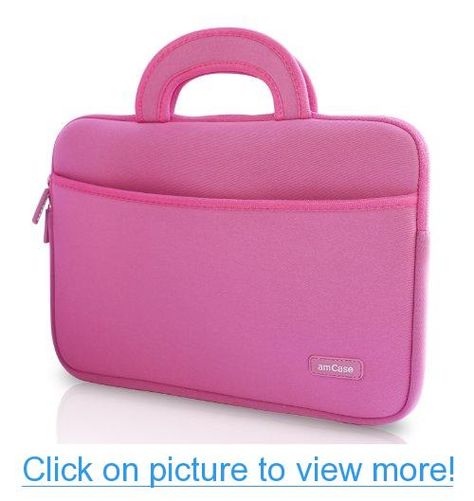 amCase 11.6-inch Sleeve/Case for Acer C720/C720P Chromebook / Samsung Chromebook / Apple MacBook Air/ Netbook / HP Chromebook 11 / Acer C710 / Lenovo THINKPAD Helix (Tablet Only) Protective Neoprene Cushion Material with Handle (PINK) Chromebook Case, Laptop Carrying Case, Samsung Chromebook, Mini Laptop, Pink Laptop, Hp Chromebook, Electronics Mini Projects, Macbook Air Pro, Notebook Laptop