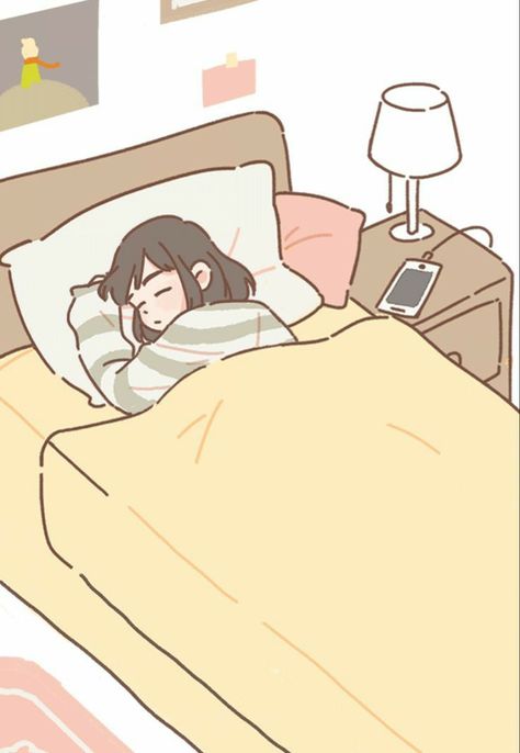 Sleep Cartoon, Purrfect Tale, Sleeping Drawing, 심플한 그림, Girl Sleeping, Cute Cartoon Drawings, Sleep Well, Dreamy Art, Feeling Loved