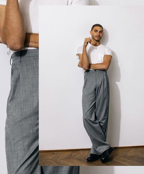 image Trousers Outfit Men, Baggy Pants Outfit, Elegant Pant, Formal Pants, Baggy Trousers, Mens Fashion Classy, Baggy Pants, Baggy Pant, Trending Fashion