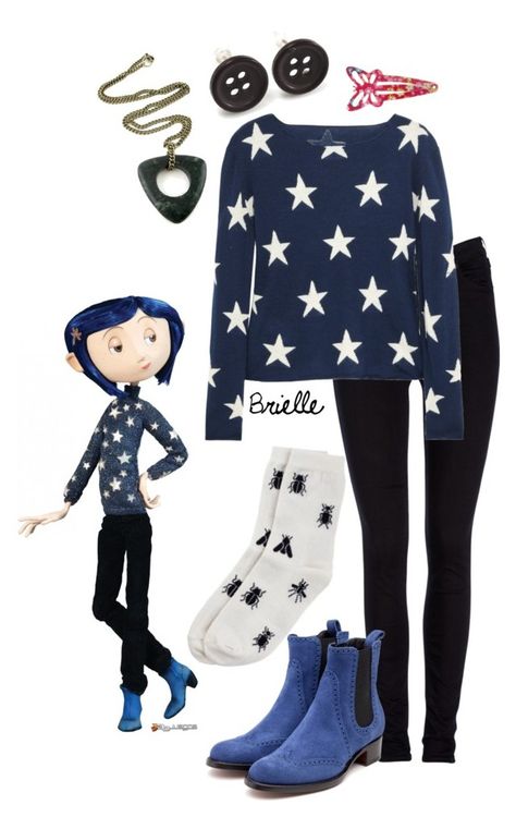 Coraline Outfit Ideas, Coraline Outfit Aesthetic, Coraline Clothes, Coraline Inspired Outfit, Coraline Style, Coraline Outfit, Coraline Party, Coraline Birthday, Coraline Cosplay