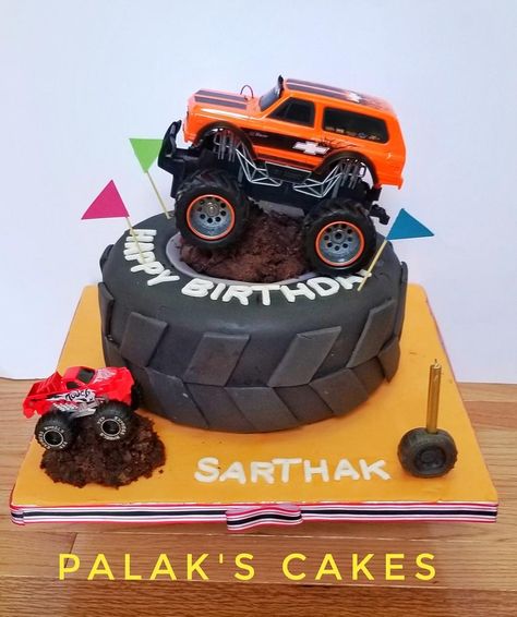 Truck Theme Cake, Monster Jam Cake, Monster Truck Birthday Cake, Hazelnut Mousse, Monster Jam Birthday Party, Monster Jam Birthday, Monster Jam Party, Truck Theme Birthday, Monster Truck Theme