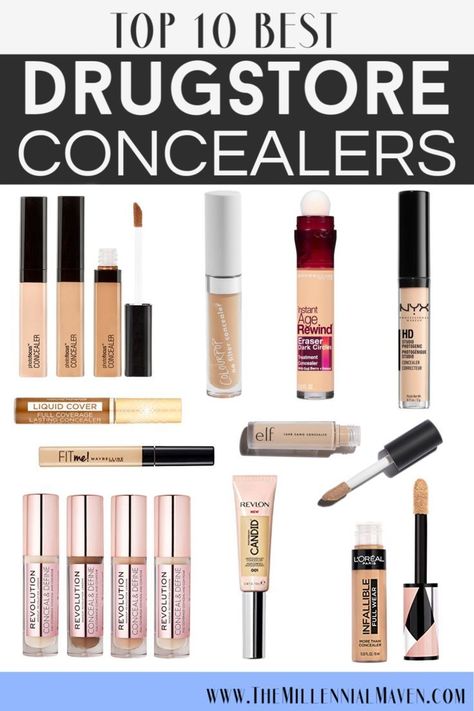 Best Coverage Concealer, Concealer Drugstore, Best Concealer For Acne, Acne Concealer, Best Drugstore Concealer, Matte Make Up, Best Concealers, Sweat Proof Makeup, Drugstore Concealer