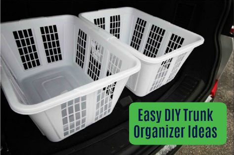 There are many DIY trunk organizer options that we can make ourselves. See our favorite ways to make your own car organizer from supplies you may already own. Daily Organization System, Car Diy Accessories, Diy Trunk, Organizing Car, Diy Car Cleaning, Garage Organization Ideas Diy, Living In Your Car, Car Trunk Organizer, Bags Inside