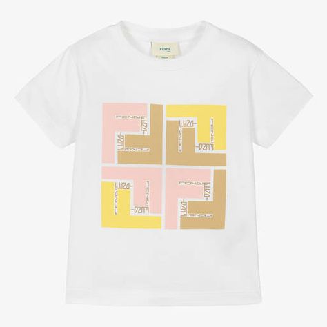 Pink Cotton Dress, Fendi Kids, Designer Dresses For Kids, Logo T Shirts, Pink Cotton, Stylish Dresses, Order Online, Kids Dress, Tshirt Logo