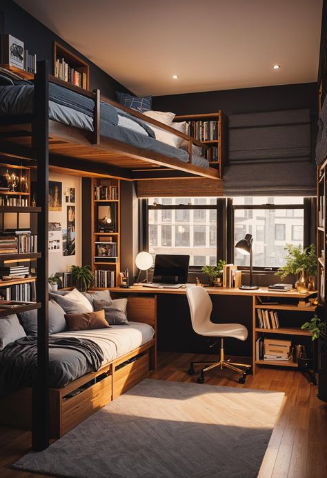 19 Trendy College Dorm Room Ideas (NEW) 11 Dorm Room Ideas, Luxurious Bedroom, Tiny Bedroom, Home Office Setup, College Dorm Rooms, Home Office Space, Bedroom Layouts, Small Room Bedroom, Ideas Home