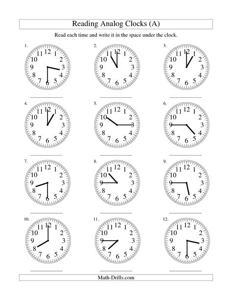 Reading Analog Clock Worksheets Elapsed Time Worksheets, Clock Worksheets, Clock Printable, Angles Worksheet, Measurement Worksheets, Telling Time Worksheets, Matching Worksheets, Time Worksheets, Analog Clock