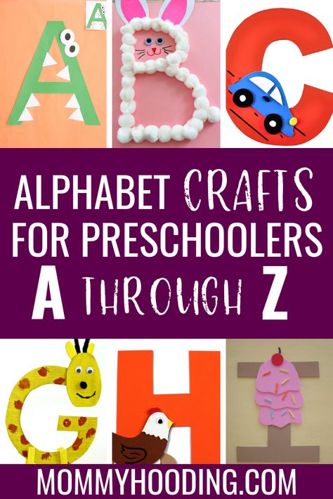 Are you teaching letters to your toddler or preschooler? Teach them letter recognition, letter sounds and more with these fun letter of the week crafts and letter activities! #teachletters #toddlercrafts Letter Of The Week Crafts, Craft For Preschoolers, Alphabet Letter Crafts, Crafts For Preschoolers, Letter Crafts, Alphabet Crafts, Alphabet Activities Preschool, Teaching Letters, Letter Of The Week