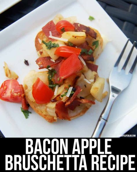 Apple Bruschetta Recipe, Apple Bruschetta, Bacon Bruschetta, Balsamic Bruschetta, Easy Bruschetta Recipe, Bruschetta Appetizer, Easy Bruschetta, Bruschetta Ingredients, How To Make Bacon