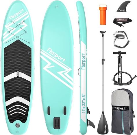 FBSPORT 11' Premium Stand Up Paddle Board, Yoga Board with Durable SUP Accessories & Carry Bag | Wide Stance, Surf Control, Non-Slip Deck, Leash, Paddle and Pump for Youth & Adult Blow Up Paddle Board, Baby Beach Tent, Kids Ball Pit, Backpacking Chair, Portable Camping Chair, Paddle Board Accessories, Paddle Board Yoga, Sup Accessories, Paddle Surfing