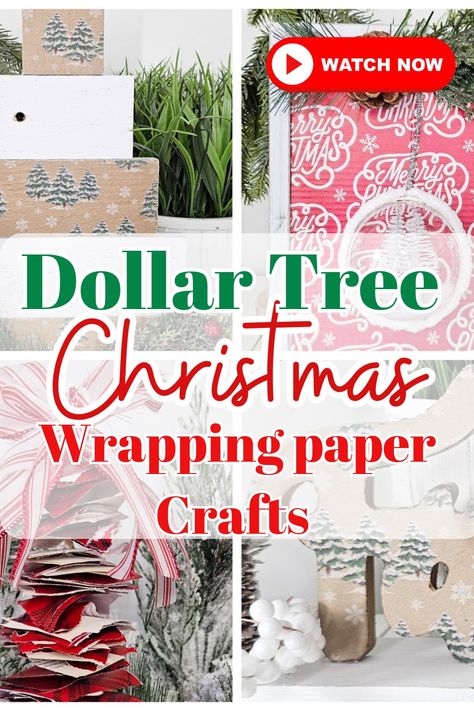 Christmas DIY Crafts using Wrapping Paper. Wrapping Paper Christmas Hacks. Dollar Tree Christmas DIY Dollar Tree Christmas Diy, Christmas Diy Crafts, Christmas Crafts To Make And Sell, Wrapping Paper Crafts, Christmas Crafts To Make, Christmas Hacks, Dollar Tree Christmas, Paper Wrapping, White Christmas Decor