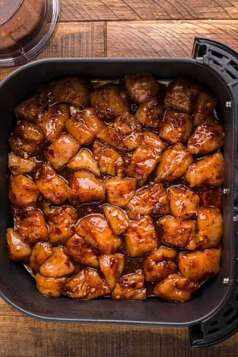 Baked Firecracker Chicken, Firecracker Chicken Air Fryer, Air Fry Asian Chicken, Airfryer Asian Recipes, Firecracker Chicken Wraps, Air Fryer Barbecue Chicken, Air Fryer Asian Chicken, Spicy Air Fryer Chicken, Firecracker Recipe