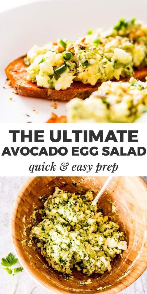 Dairy Free Yogurt Recipe, Whole 30 Keto, Avocado Egg Salad Recipe, Quick Keto Breakfast, Easy Sandwich, Easy Egg Salad, Avocado Salad Recipes, Recipes Paleo, Avocado Egg Salad