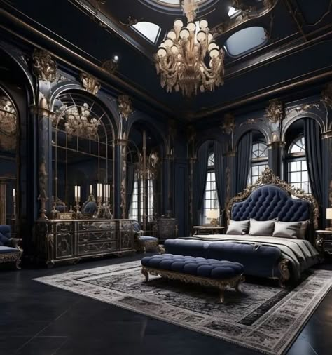 Luxury Manor, Royal Bedroom Design, Royal Bedroom, Castle Bedroom, Fantasy Bedroom, Small Bedroom Designs, Gold Bedroom, Bedroom Design Ideas, Perfect Bedroom