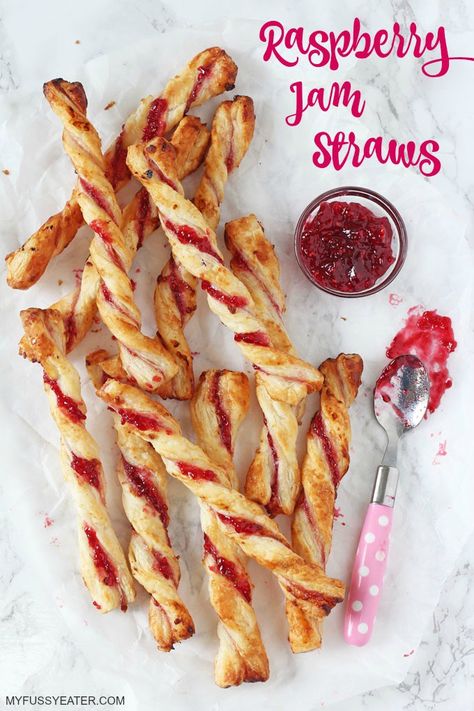 Raspberry Jam Straws! A delicious sweet treat that the kids will love and are so easy to make! Family Snacks, Fussy Eaters, Easy Meals For Kids, Puff Pastry Recipes, Baking With Kids, Julia Child, Kids Recipes, Raspberry Jam, Easy Family Meals