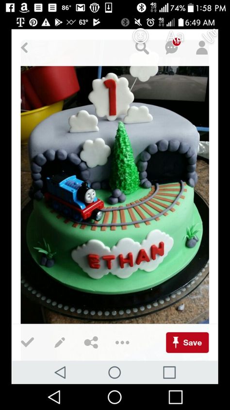 Train Birthday Cakes, Thomas The Train Engine, Thomas Birthday Cakes, Birthday Cake Fondant, Thomas Train Birthday, Train Theme Birthday Party, Thomas The Train Birthday, Thomas Birthday Parties, Thomas Train Cake