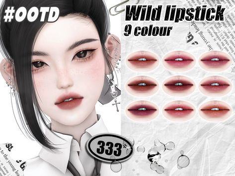 The Sims Resource - 333-Wild lipstick Make Cc Sims 4, Csm Sims 4 Cc, Sims 4 Kpop Cc Makeup, Sims 4 Cc Lip Makeup, Sims 4 Cc Korean Eye Makeup, Sims 4 Cc Eyes Female, Sims 4 Doe Eyes, Sims 4 Cc Makeup Eyeshadow Korean, Sims 4 Cc Five Nights At Freddys