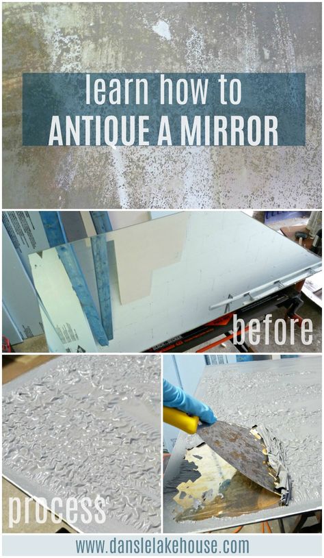 Antique Mirror Wallpaper, Diy Antique Mirror, Antique A Mirror, Mirror Upcycle, Antique Mirror Diy, Spiegel Diy, Aged Mirror, Distressed Mirror, Mirror Makeover