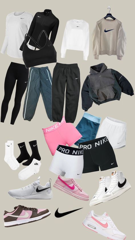 Nike Employee Outfit, Nike Air Outfit, Sporty Outfits Nike, First Day Of School Fits, Calm Fits, Nike Clothes, Sportswear Outfits, Cute Nike Outfits, School Fit