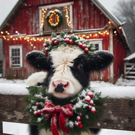 Cow Christmas Wallpaper, Christmas Animal Wallpaper, Western Christmas Wallpaper, Calf Pictures, Cute Cow Pictures, Cows Highland, Highlander Cows, Highland Cow Pictures, Christmas Cows