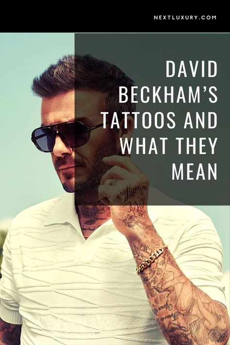 Tattoo Beckham, David Beckham Tattoo, Tattoos And What They Mean, David Beckham Tattoos, Soccer Tattoos, Football Tattoo, Shin Tattoo, Chicano Lettering, Professional Soccer