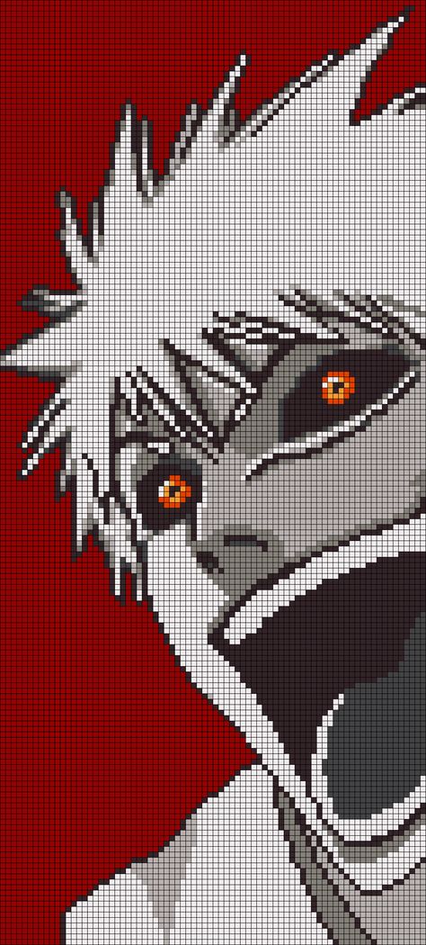 Crochet Graphgan Anime, Anime Pixel Crochet, Bleach Pixel Art, Hunter X Hunter Pixel Art, Anime Alpha Pattern, Pixel Art Pattern Anime, Anime Pixel Art Grid, Alpha Patterns Anime, Anime Crochet