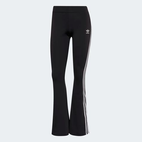 adidas Adicolor Classics Flared Leggings - Black | women lifestyle | adidas US Black Women Lifestyle, Adidas Leggings Outfit, Adidas Tights, Adidas Adicolor, Christmas Clothes, Adidas Leggings, Flared Leggings, Casual Bottoms, Leggings Outfit