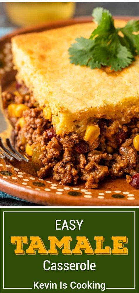 Meal With Ground Beef, Cornbread Topping, Jiffy Recipes, Easy Tamales, Mexican Cornbread Casserole, Tamale Pie Recipe, Tamale Casserole, Tamales Recipe, Homemade Tamales