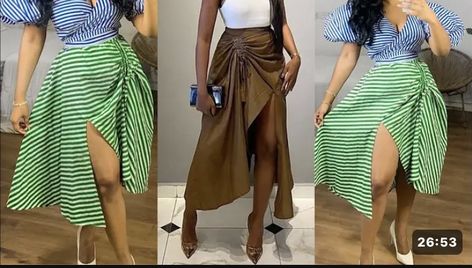 Ruched Skirt Pattern, Ruched Skirt Outfit, Beginner Sewing Projects, Maxi Dress Tutorials, Half Circle Skirt, Skirt Circle, Clothing Pattern Design, African Clothes, Fashion Design Patterns