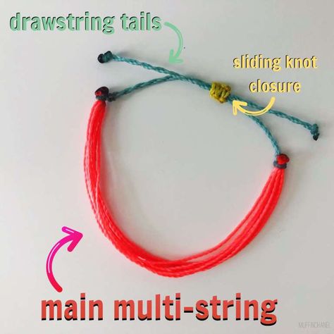 DIY Pura Vida-Inspired Bracelets | How To Make Wax String Friendship Bracelets - MuffinChanel Bracelets With String, String Friendship Bracelets, Basic Bracelet, Diy Bracelets With String, Inspired Bracelets, Embroidery Bracelets, Diy Friendship Bracelets, Bracelets Easy, String Bracelets