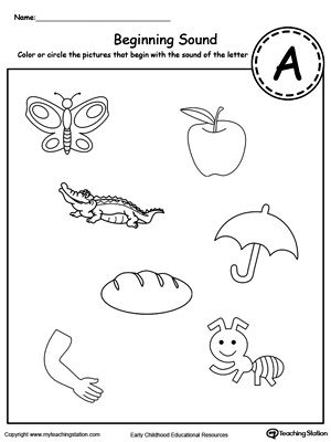 Beginning Sound of The Letter A Letter Sounds Preschool, Beginning Sounds Worksheets, Printable Alphabet Worksheets, Hindi Alphabet, Kindergarten Phonics Worksheets, Alphabet Sounds, Letter Sound, Beginning Sound, The Letter A